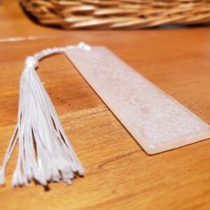 Pale Pink Epoxy Resin Bookmark • Handmade • Tassel • Unique Imperfections